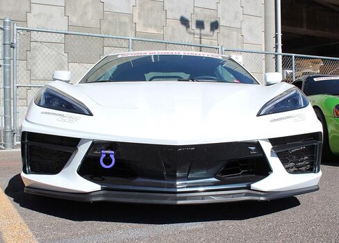iJDMTOY Red Track Racing Style Front Bumper Tow Hook Ring Compatible With 2014-2019 Chevrolet Corvette Z06 ZR1 Z51, Made of Light Weight CNC Aluminum in Saudi Arabia