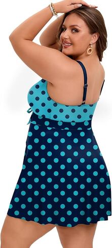 Arolina Plus Size Swimdress for Women High Waisted Tummy Control Tankini Bathing Suits Two Piece Swimsuits with Boyshorts in Kuwait