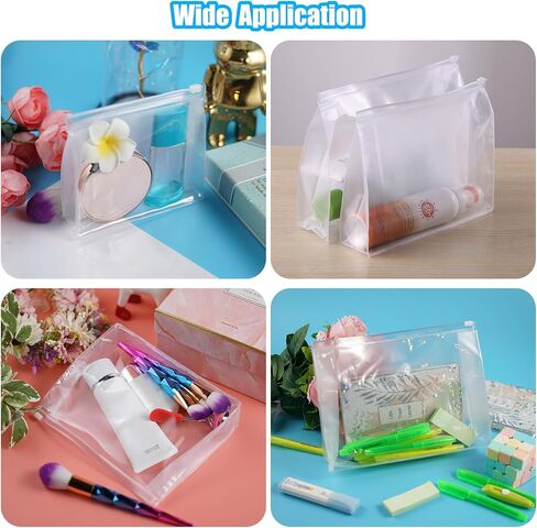 50 PCS Mini Clear Makeup Bag ، حقيبة سفر صافية صافية من المنظمات التجميلية منظم مستحضرات التجميل المضادة للماء ， لعطلة سفر بيكيني للسباحة (7.9 × 5.9 × 2 بوصة) in Saudi Arabia
