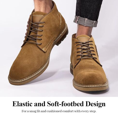 Arkbird Mens Chukka Boots Suede Leather Classic Fashion Casual Ankle Lace-up Dress Boots for Men in Saudi Arabia