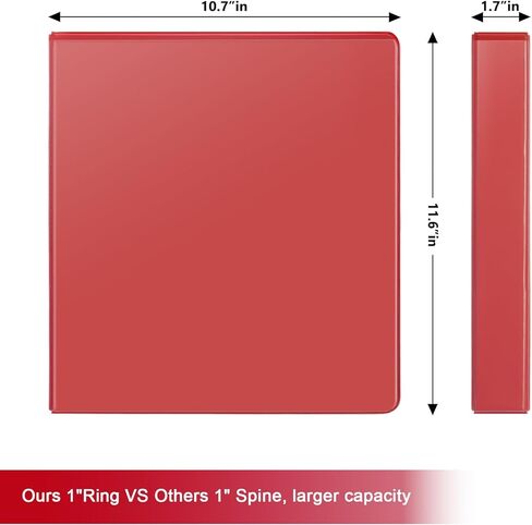 Comix Sturdy 1 بوصة المجلدات 3 حلقة مع غطاء عرض واضح ، 1 "حلقة Slant-D رابط الموثق 225 ورقة من ورق الحرف لدينا ، 6 حزمة (أخضر) in Kuwait