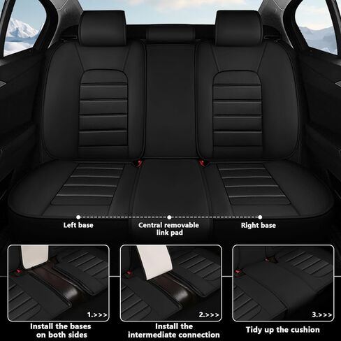 أغطية مقعد السيارة الكاملة ل Mazda CX-50 2023-2026 ، غطاء المقعد المقاوم للماء للبقع ، حماة مقاعد جلدية نابا المتميزة مع جيوب التخزين (5 مقاعد/أسود) in Kuwait