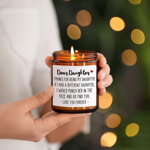 Lavender & Eucalyptus Scented Candle - Funny Daughter Gift for Birthday, Christmas, Graduation, Mother's Day & Wedding in Saudi Arabia