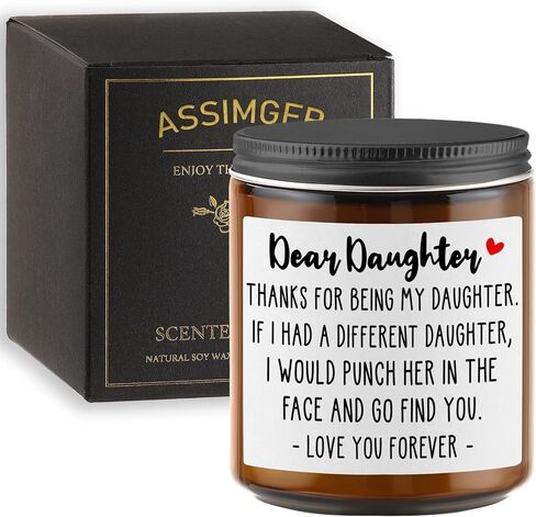 Lavender & Eucalyptus Scented Candle - Funny Daughter Gift for Birthday, Christmas, Graduation, Mother's Day & Wedding in Saudi Arabia