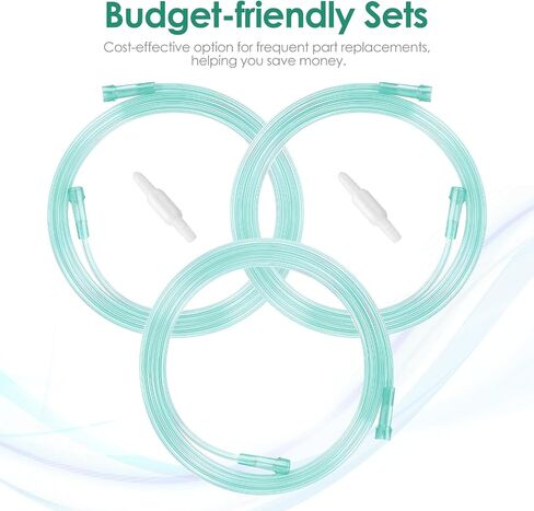 3 Pack Oxygen Tubing with 2pcs Oxygen Tubing Connector - 7Ft Premium Green Crush Resistant Non-Kinking Oxygen Tubes (Clear) in Kuwait