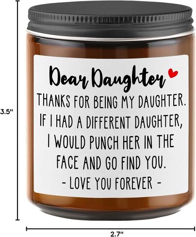 Lavender & Eucalyptus Scented Candle - Funny Daughter Gift for Birthday, Christmas, Graduation, Mother's Day & Wedding in Saudi Arabia
