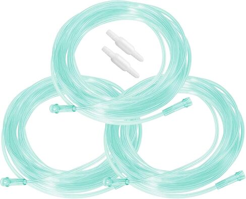 3 Pack Oxygen Tubing with 2pcs Oxygen Tubing Connector - 7Ft Premium Green Crush Resistant Non-Kinking Oxygen Tubes (Clear) in Kuwait