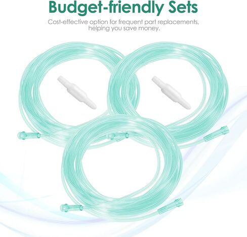 3 Pack Oxygen Tubing with 2pcs Oxygen Tubing Connector - 7Ft Premium Green Crush Resistant Non-Kinking Oxygen Tubes (Clear) in Kuwait