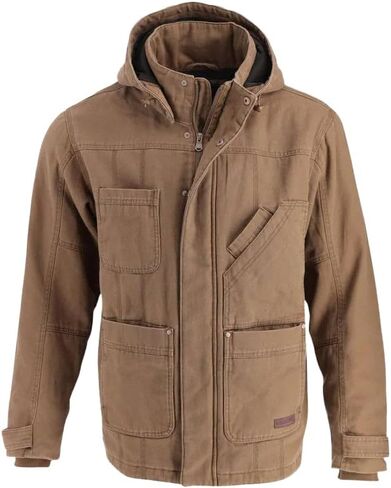 Thorogood Men's Iron River Heavyweight Jacket, Insulated Stone Washed Canvas Workwear Coat with Hood in Saudi Arabia