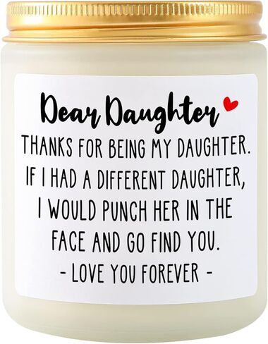 Lavender & Eucalyptus Scented Candle - Funny Daughter Gift for Birthday, Christmas, Graduation, Mother's Day & Wedding in Saudi Arabia