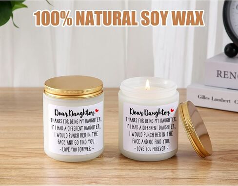 Lavender & Eucalyptus Scented Candle - Funny Daughter Gift for Birthday, Christmas, Graduation, Mother's Day & Wedding in Saudi Arabia
