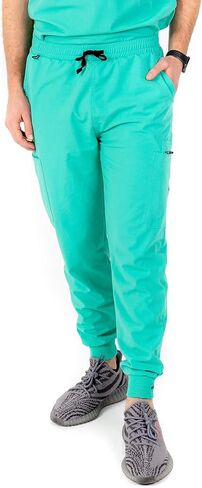 Jogger Scrub Pants for Men, Straight Leg Joggers, Black, Navy Blue, Green, Burgundy in Saudi Arabia