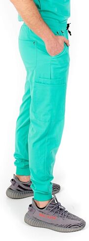 Jogger Scrub Pants for Men, Straight Leg Joggers, Black, Navy Blue, Green, Burgundy in Saudi Arabia