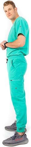 Jogger Scrub Pants for Men, Straight Leg Joggers, Black, Navy Blue, Green, Burgundy in Saudi Arabia
