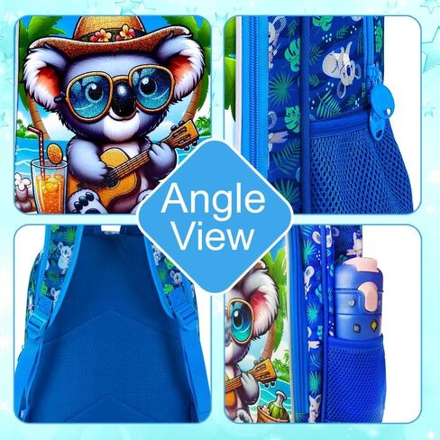 3PCS Boys Backpack, Water Resistant Kids Bookbag Set with Lunch Box, Cute School Bag for Preschool Toddler in Kuwait