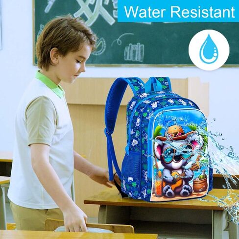 3PCS Boys Backpack, Water Resistant Kids Bookbag Set with Lunch Box, Cute School Bag for Preschool Toddler in Kuwait