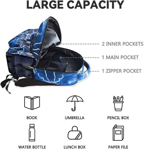 Boys School Backpack for Kindergarten - 17 Inches Shark Bookbag for School, Travel - Shark Backpacks for Kids, Teens in Saudi Arabia