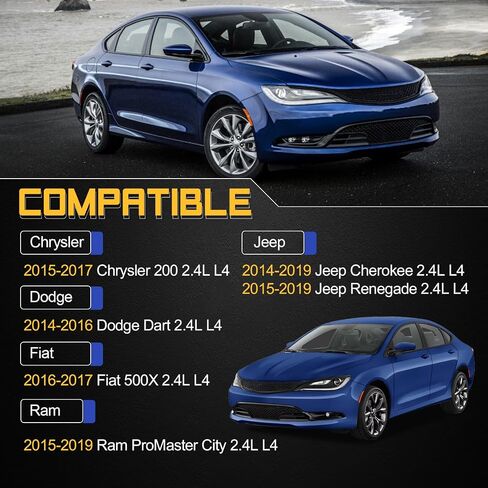 حزم ملفات الإشعال UF751 لعام 2014-2019 Chrysler 200/Dodge Dart/Jeep Cherokee Renegade/Ram Promaster City/Fiat 500x 2.4L L4 استبدال# 68242286AA ، 68242286AB ، 68080508AB ، UF754 ، GN10738 in Saudi Arabia