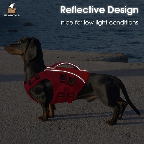 Queenmore Small Dog Life Jacket,Adjustable Small Dog Life Vest for Swimming in Kuwait