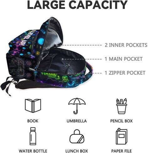 Boys School Backpack for Kindergarten - 17 Inches Shark Bookbag for School, Travel - Shark Backpacks for Kids, Teens in Saudi Arabia