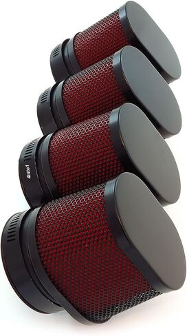 4 Pack Universal Black & Red High Flow Tapered Oval Air Filter Pods - 54mm Mount ID - Motorcycle ATV Scooter Mopeds in Saudi Arabia