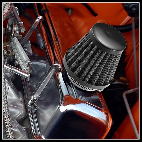 Universal 45mm Air Filter Cleaner Round Tapered Replacement for Motorcycle Black Durable Material in Saudi Arabia
