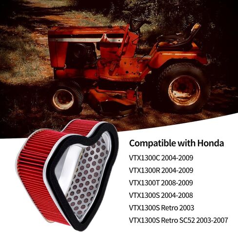 Motorcycle Air Filter Compatible With Honda VTX1300C VTX1300R 2004-2009 VTX1300T 2008-2009 VTX1300S 2004-2008 VTX1300S Retro SC52 2003-2007 in Saudi Arabia