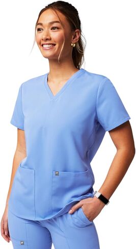 Fabletics Women's Method 2-Pocket Scrub Top - MotionTech, 4-Way Stretch, Wrinkle-Resist, Anti-Shrink in Kuwait