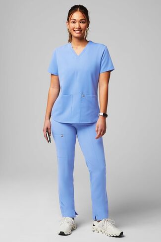 Fabletics Women's Method 2-Pocket Scrub Top - MotionTech, 4-Way Stretch, Wrinkle-Resist, Anti-Shrink in Kuwait