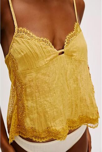 Women Lace Trim Cami Spaghetti Strap Deep V Neck Tie Back Slim Fit Basic Going Out Tank Tops Camisole Streetwear in Kuwait