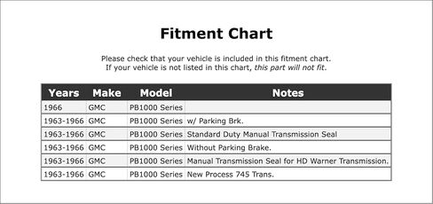 Rear Manual Transmission Seal Compatible With GMC PB1000 Series 1966 1965 1964 1963 P-2010192 in Saudi Arabia