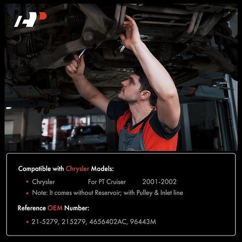 A-Premium Power Steering Pump, with Pulley & Inlet line, Compatible with Chrysler PT Cruiser 2001 2002 in Saudi Arabia