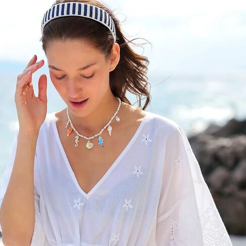 Pearl Choker Necklaces With Multi Beach Charms Shell Conch Starfish Jewelry in Kuwait