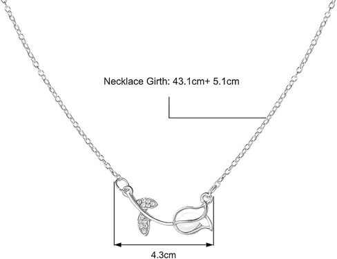 Vintage Tulip Flower Necklace With Rhinestone Pendant - Crystal Choker Gold Small Chain Jewelry for Women in Saudi Arabia