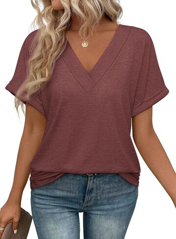 قمصان Athmile v Neck T for Women Summer Tops Sufor in Kuwait