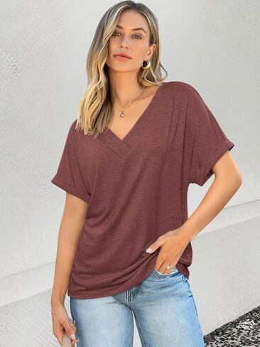 قمصان Athmile v Neck T for Women Summer Tops Sufor in Kuwait
