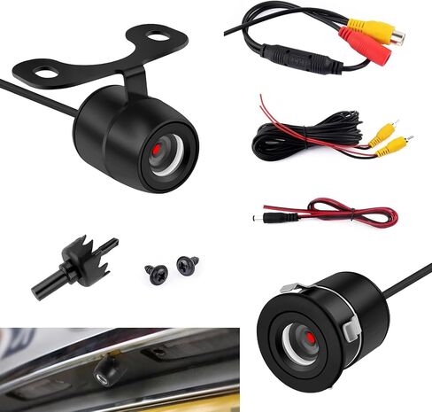 1 PC Car HD Reversing Camera, IP68 Waterproof Night Vision CCD Rear View Camera, 170 Degrees Wide Angle Dynamic Pathfinder, Universal for Most Cars, Trucks, SUVs (Black) in Saudi Arabia