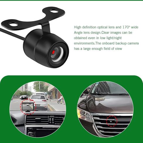1 PC Car HD Reversing Camera, IP68 Waterproof Night Vision CCD Rear View Camera, 170 Degrees Wide Angle Dynamic Pathfinder, Universal for Most Cars, Trucks, SUVs (Black) in Saudi Arabia