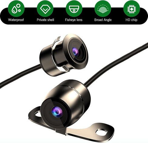 1 PC Car HD Reversing Camera, IP68 Waterproof Night Vision CCD Rear View Camera, 170 Degrees Wide Angle Dynamic Pathfinder, Universal for Most Cars, Trucks, SUVs (Black) in Saudi Arabia