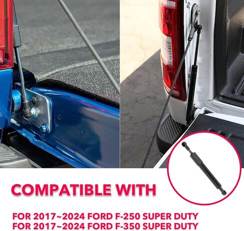 مجموعة مساعدة صدمة الباب الخلفي متوافقة مع Ford F250 F350 2017 ~ 2024 ، دعامات الباب الخلفية البطيئة لـ F250 F350 Super Duty ، إكسسوارات الباب الخلفي للشاحنة ، بدون تثبيت الحفر in Kuwait