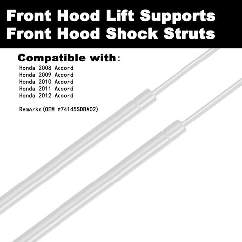 Front Hood Bonnet Lift Supports Shock Struts Compatible with Accord 2008 2009 2010 2011 2012 08 09 10 11 12 Coupe/Sedan Replace 74145TA1305 2-PC Set in Saudi Arabia