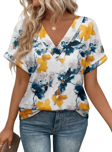 قمصان Athmile v Neck T for Women Summer Tops Sufor in Kuwait