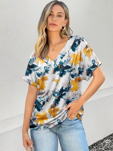 قمصان Athmile v Neck T for Women Summer Tops Sufor in Kuwait
