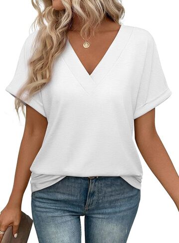 قمصان Athmile v Neck T for Women Summer Tops Sufor in Kuwait