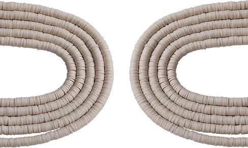 BEEFLYING 4mm Handmade Polymer Clay Heishi Beads Disc Environmental Bead Flat Round Vinyl Beads Loose Spacer Beads for DIY Necklace Jewelry Making (10 Strands) in Kuwait