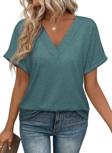 قمصان Athmile v Neck T for Women Summer Tops Sufor in Kuwait