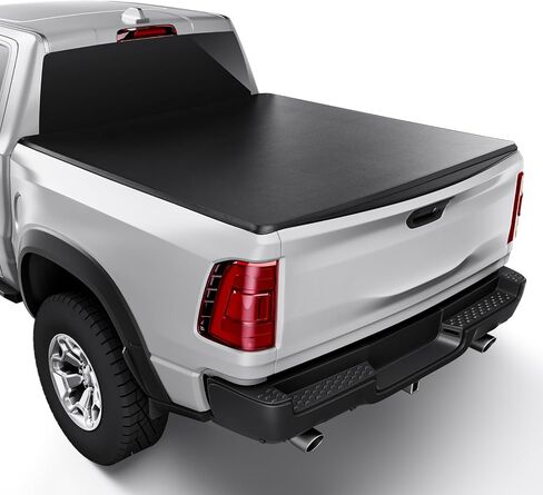 غطاء سرير الشاحنة الناعم المتوافق مع 2019-2025 RAM 1500 New Body (Excl. Classic) | 6'4 "(76") سرير أسود in Kuwait