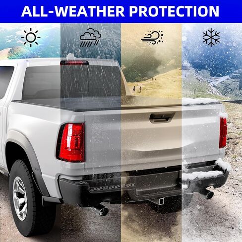 غطاء سرير الشاحنة الناعم المتوافق مع 2019-2025 RAM 1500 New Body (Excl. Classic) | 6'4 "(76") سرير أسود in Kuwait