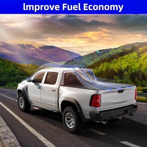 غطاء سرير الشاحنة الناعم المتوافق مع 2019-2025 RAM 1500 New Body (Excl. Classic) | 6'4 "(76") سرير أسود in Kuwait