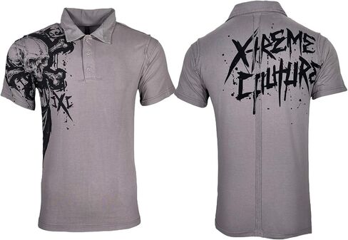Xtreme Couture Men Polo Shirt Splatt Silver in Saudi Arabia